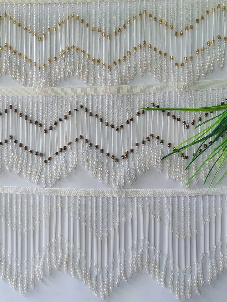 90cm Long 10cm Wide Beaded Fringe, DIY Sewing , Craft, Lampshade Bead Fringe