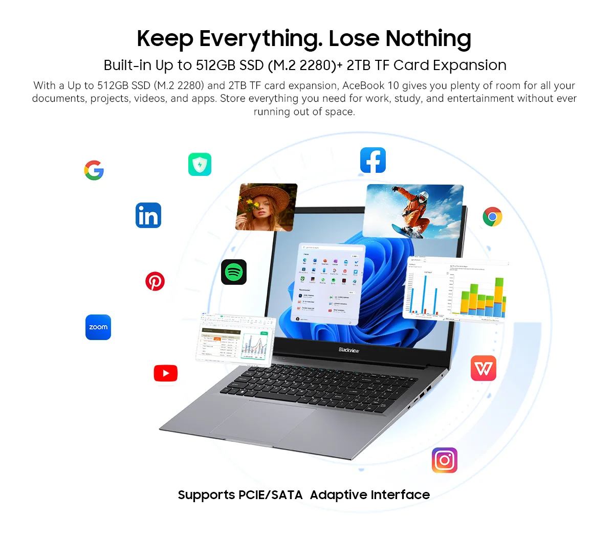 Blackview ACEBOOK 10 Laptop Computer 18.5" FHD 8000mAh Intel N150 Windows 11 16GB RAM 512GB BT5.2 WiFi 6 Desktop Notebook