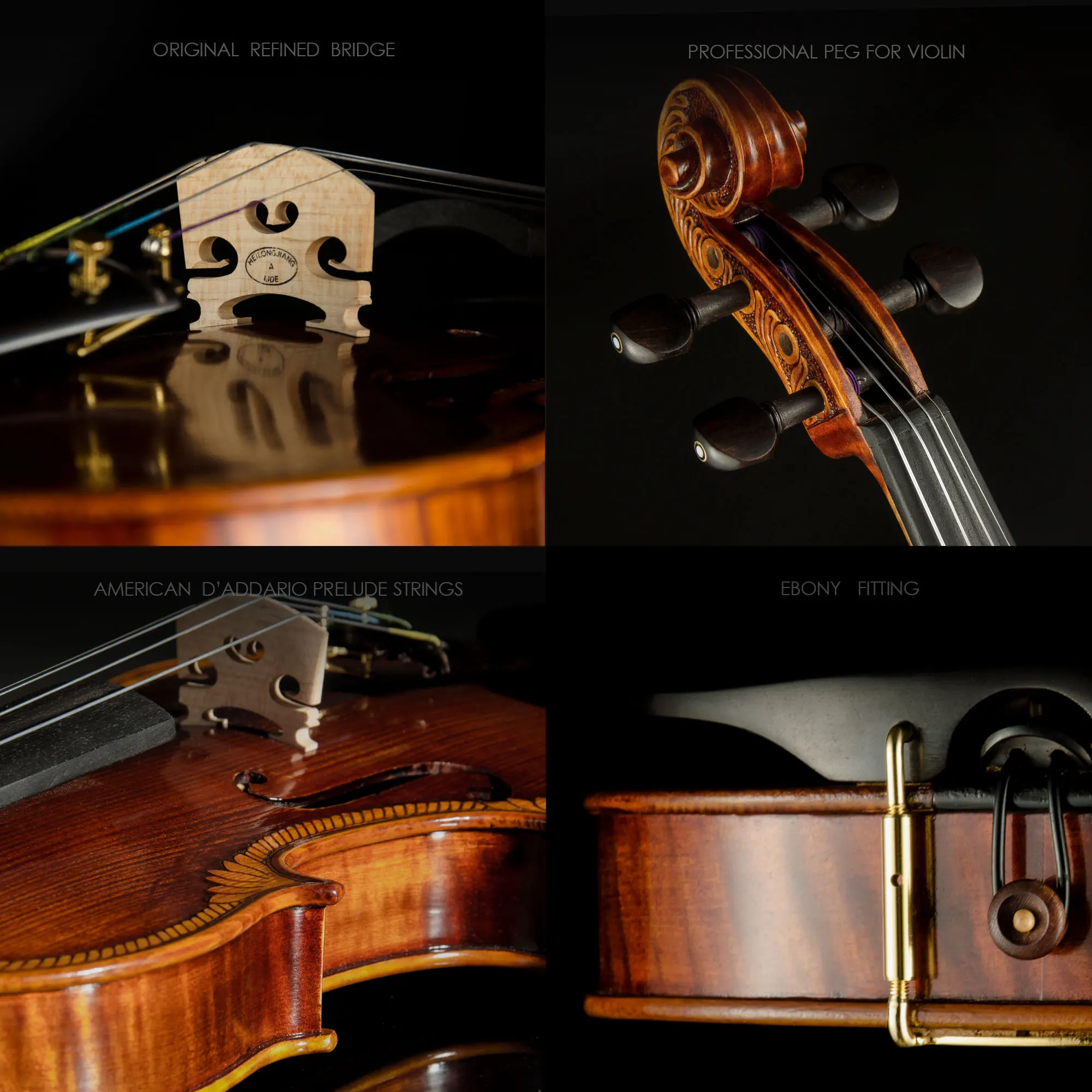 CHRISTINA Handmade Violin V07C1 & V07CN Fine Carving Solid