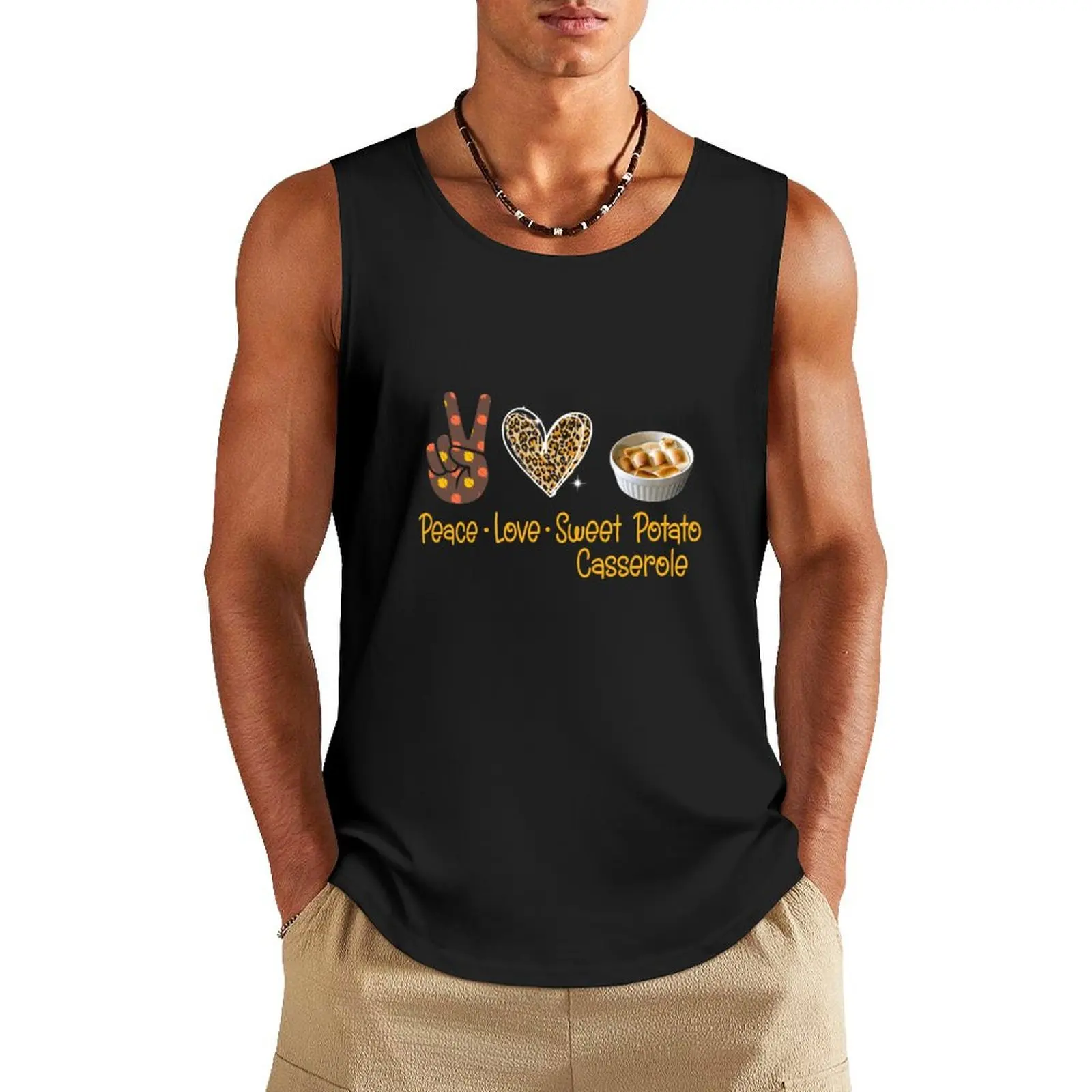 Peace love Sweet Potato Casserole Tank Top gym t shirt men t-shirts for Men's gym summer 2024 Vests