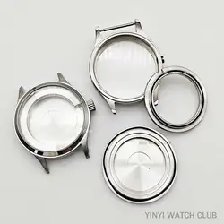 40mm watch case Sliver For IWC Pilots Sapphire mirror surface Watch Accessories fit ETA2836 Mingzhu dg2813 Miyota8215 Movements