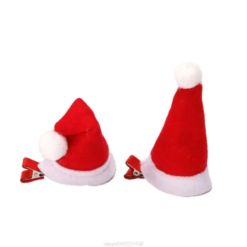 Christmas Hat Hair Clip Christmas Hair Clip Santa Hat hairpin Santa Hat Headpiece Plush Fascinator Photo Prop S20 22 Dropship