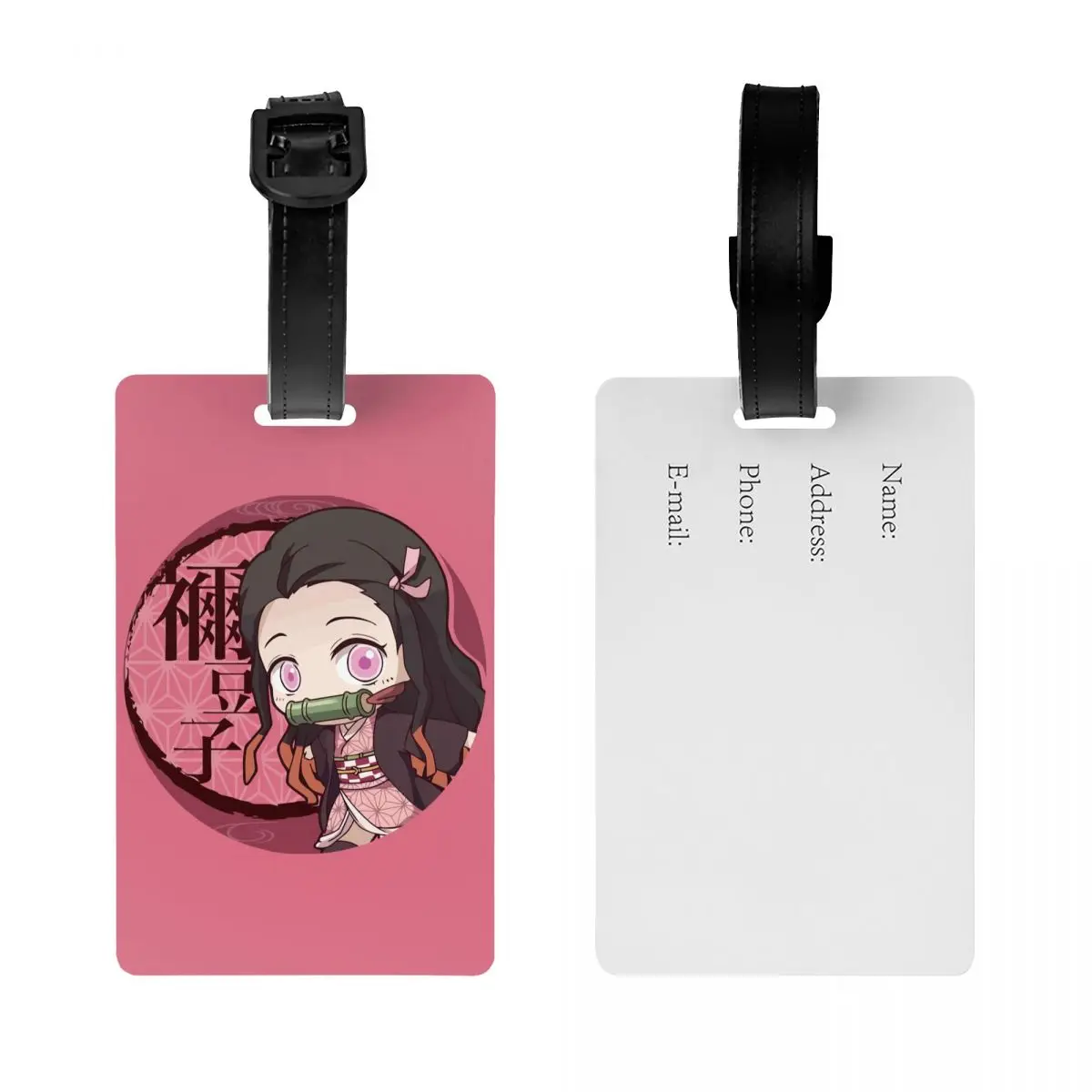 Custom Kimetsu No Yaiba Nezuko Luggage Tags Custom Demons Slayers Anime Manga Baggage Tags Privacy Cover Name ID Card