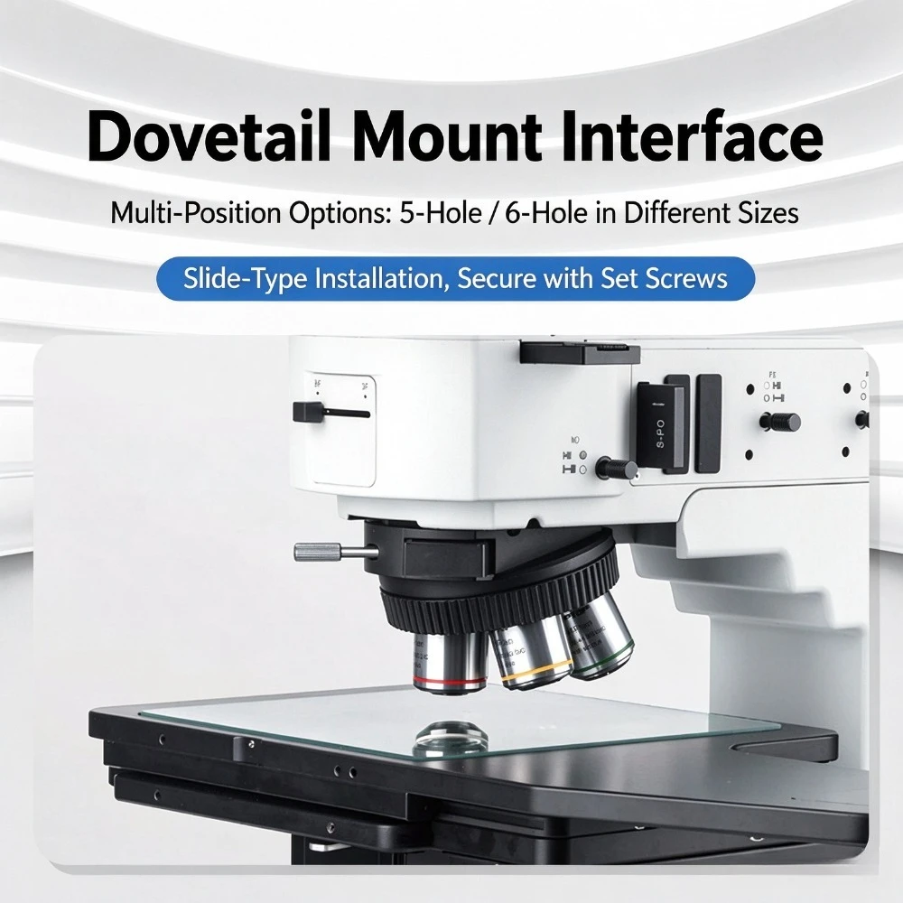 Microscope Objective Revolving Nosepiece 4 Hole 5 Hole Adjustable Dovetail Slot Replaceable for Olympus Microscopes