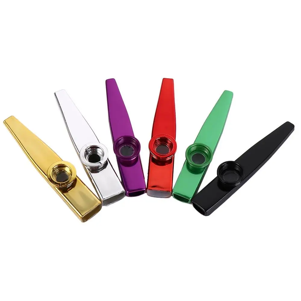 Aluminium Alloy Metal Kazoo Learn Easily Detachable Diaphragm Mouth Kazoos Durable Wear-resistant Musical Instruments Flutes