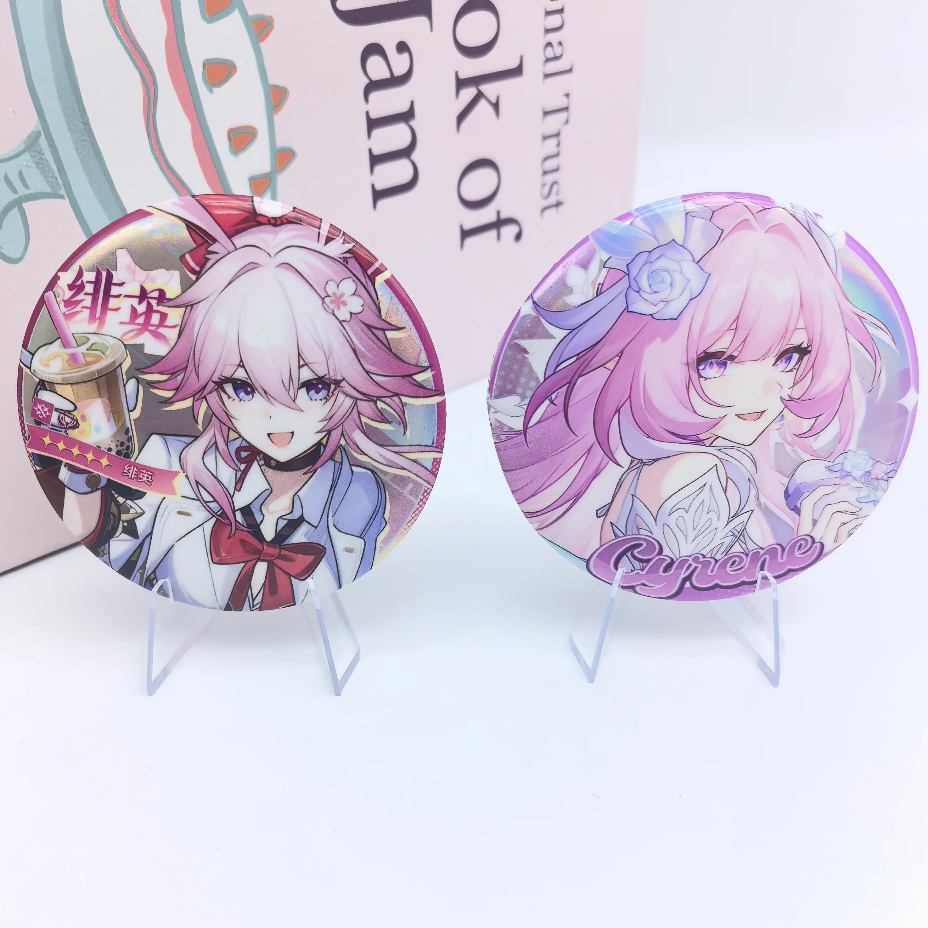 1Pc Honkai Star Rail Ashveil Evanescia Blade 75mm Anime Badge Double Flash Brooch Pins Cosplay Accessories Beautiful For Sparkle