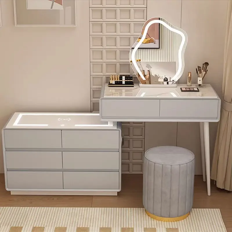 Mirrored Wooden Classic Dressing Table Sophisticated Spacious Rustic Distinctive Dressing Table Coiffeuse Household Furniture
