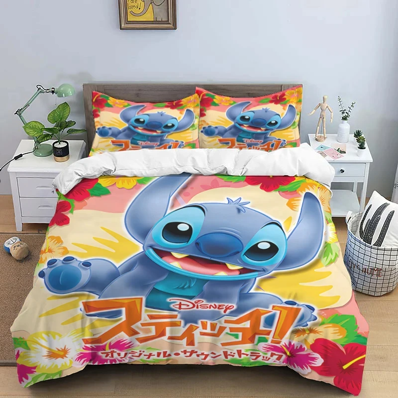 Stitch Duvet Cover Home 100% Microfiber Quilt Cover Pillowcase Bedding Set Multi-piece Set 2pcs/3pcs Single Double Full Size