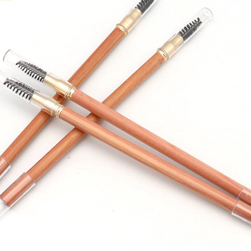 Matita per sopracciglia da 2 pezzi con pennello Penna per sopracciglia a doppia punta Forma naturale Definisci applicazione liscia Strumento per il trucco resistente alle macchie