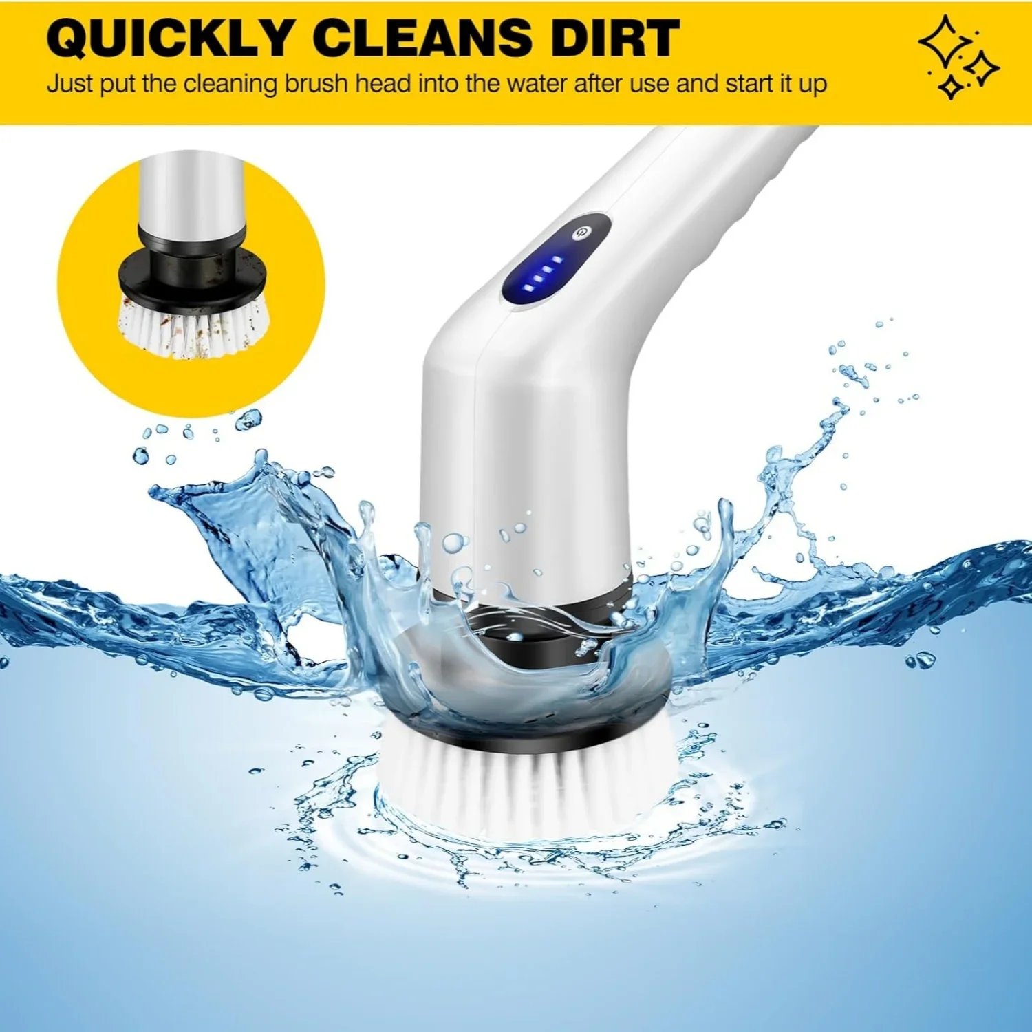 Electric Cleaning Brush Spin Scrubber 3 in 1 Cordless Cleaning Brush Handheld Compact Cleaning Tool