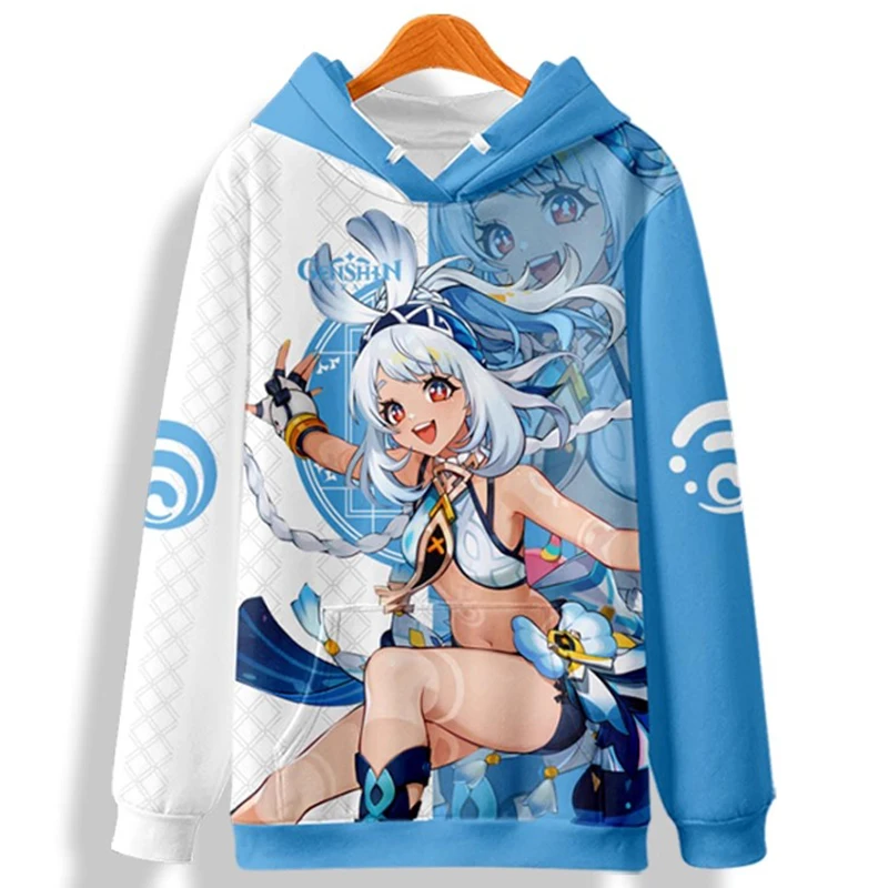 Game Mualani Hoodie Cosplay Costume Unisex 3D Impact  Cosplay Coat Hooded Fashion Coat for Spring Autumn