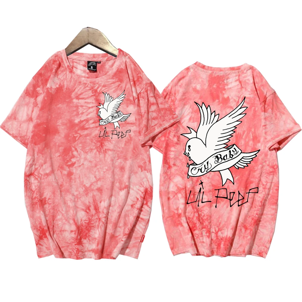 Lil Peep Cry Baby Tie Dye Shirts Unisex Round Neck Short Sleeve Tee Fans Gift