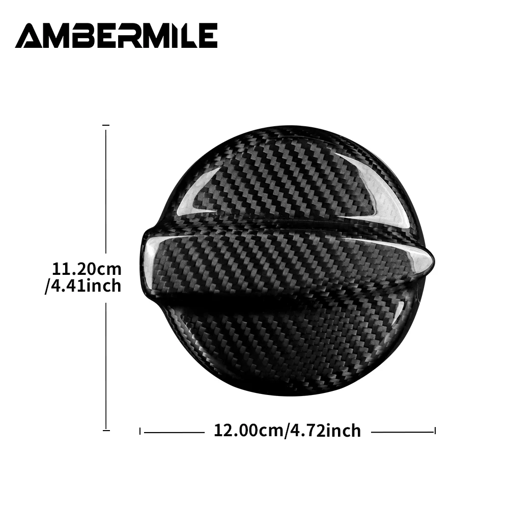 AMBERMILE tutup tangki bahan bakar mobil, untuk Mini Cooper S R50 R53 2001-2006 penutup Gas serat karbon keras kering untuk Mini R53 R50 dekorasi