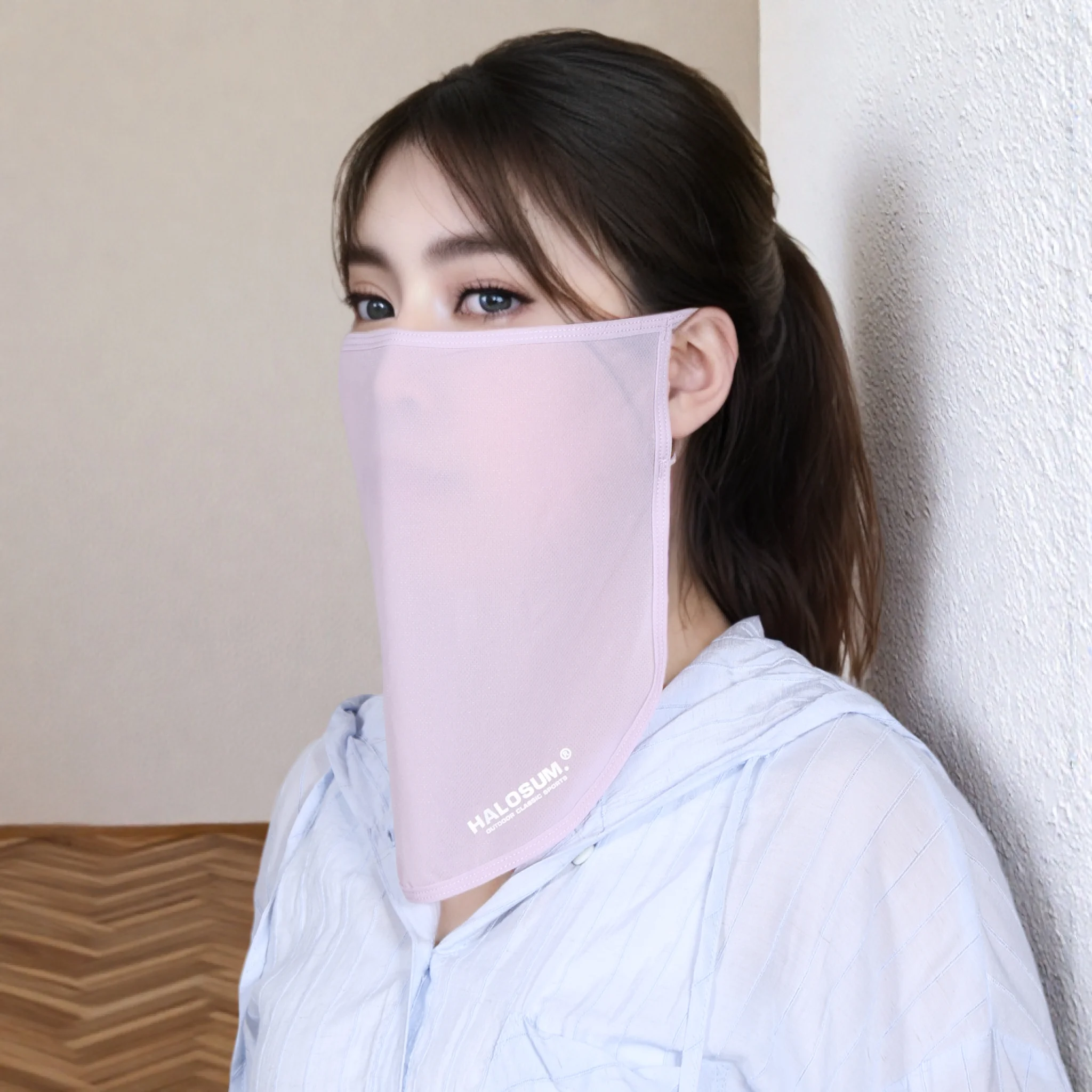 Summer Ice Silk Sunscreen Face Mask for Women Breathable Sun Protection Veil Dustproof Protection Solid Face Towel Neck Cover