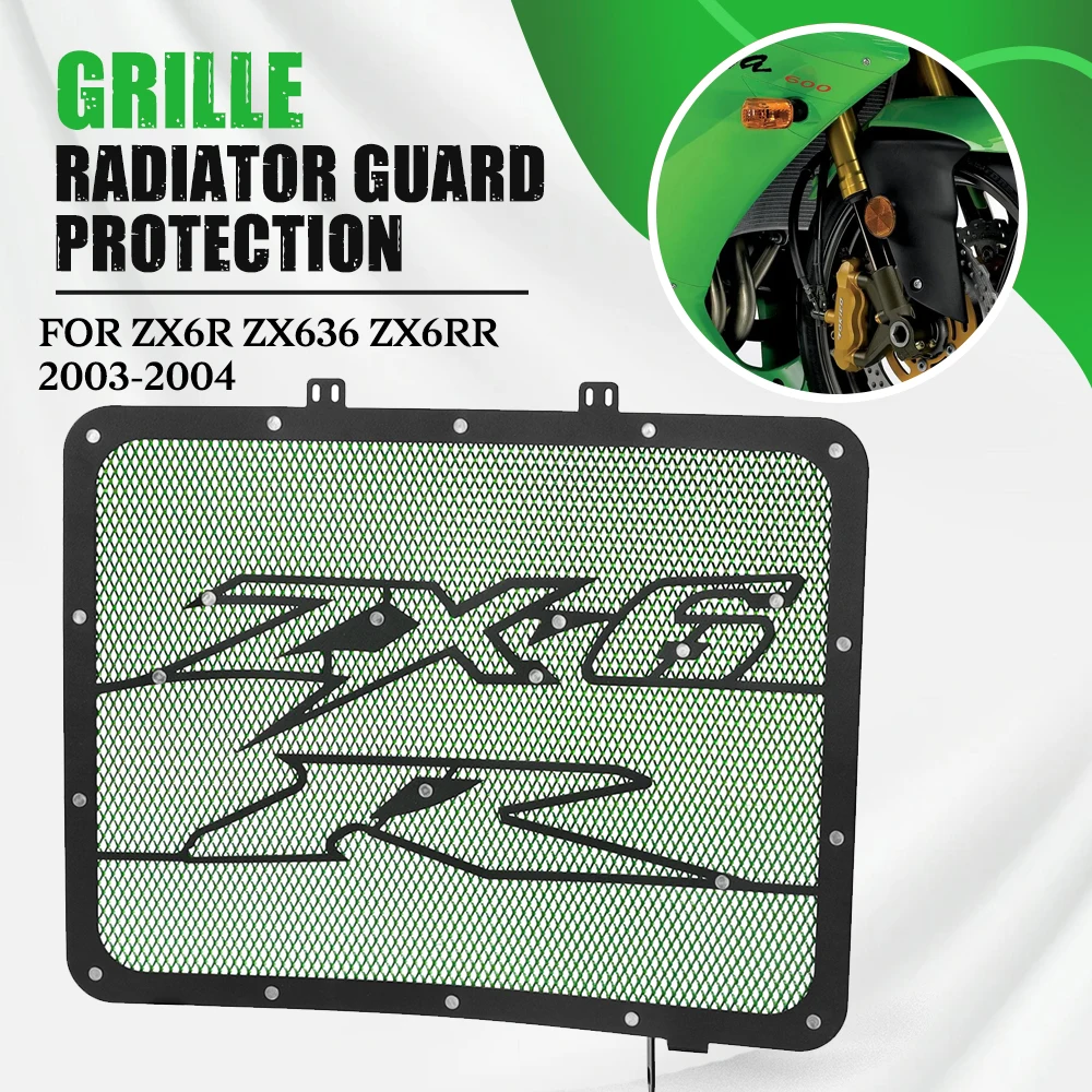 

Motorcycle Accessories Aluminum Radiator Cover Guard Protection Protetor FOR Kawasaki Ninja ZX6R ZX636 ZX6RR 2003-2004 ZX-6R