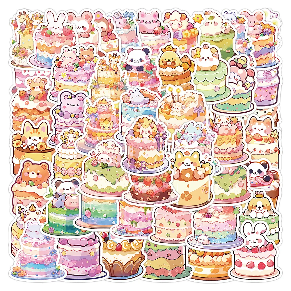 60 uds serie rosa postre pastel pegatinas lindo pequeño fresco creativo decoración pegatinas DIY guitarra teléfono taza de agua monopatín