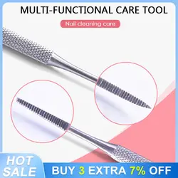 1PC Double Head Ingrown Toe Nail Lifter Paronychia Pedicure Foot Nail Dirt Cleaning Spoon Toot Care Tool Nail File Accessories