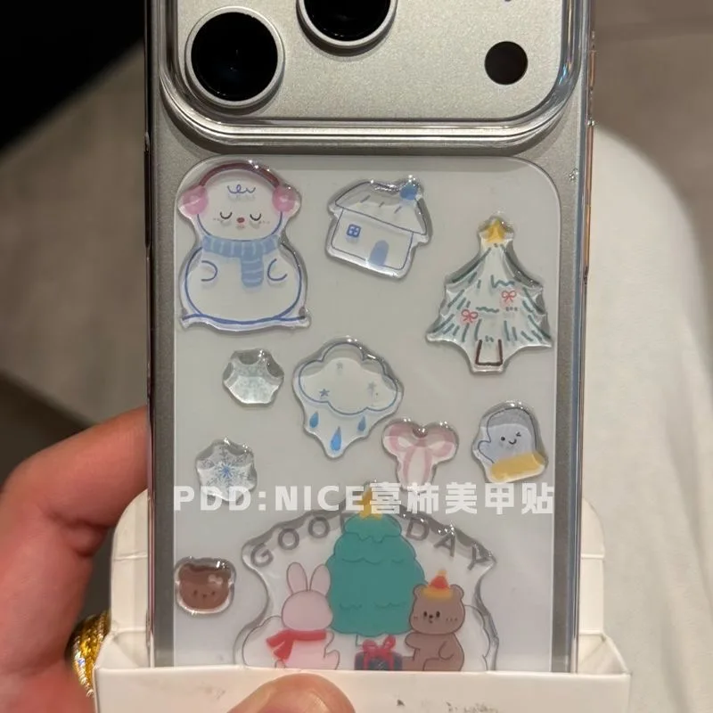 

4 шт. для iphone 17 Pro Max 3D желейные наклейки, милые для компьютеров, мобильных телефонов, DIY планировщик, дневник, декоративные наклейки