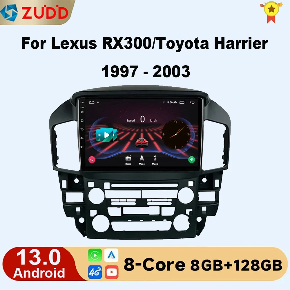 

Android Carplay for Lexus RX300/Toyota Harrier 1998 1997-2003 2din Car Radio Autoradio Multimedia Player Stereo Navigation GPS