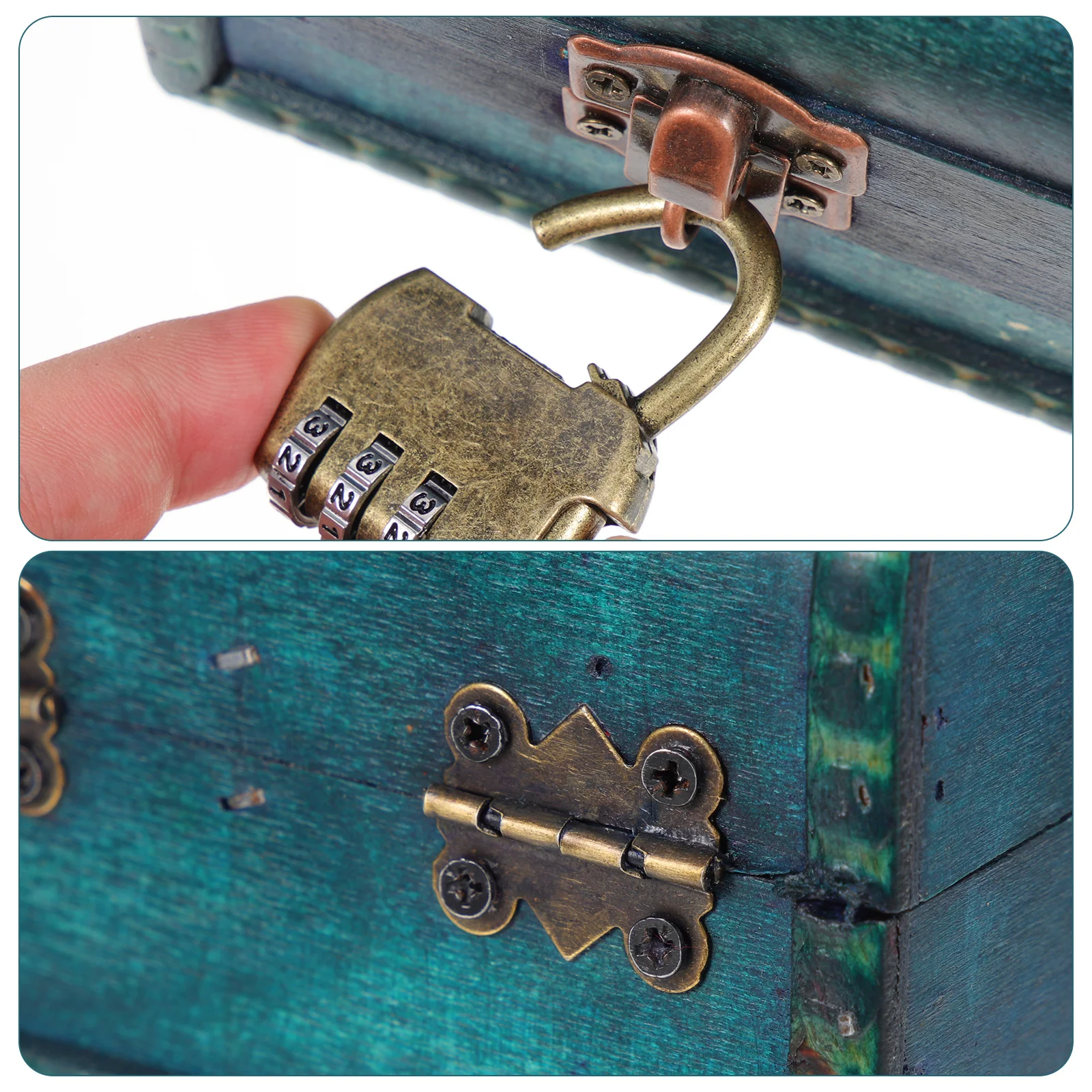 

1pcs Retro Jewelry Box Vintage Wooden Trinket Case For Earrings Rings Pendants Storage Decorative Organizer Dustproof