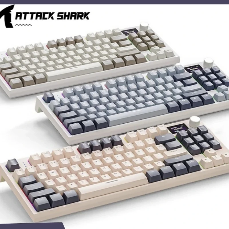 

Attack Shark K86 Bluetooth Mechanical Keyboard Display Keyboard Tri-Mode Rgb 2.4g Glow Wired Customized Hot-Swappable Keyboard