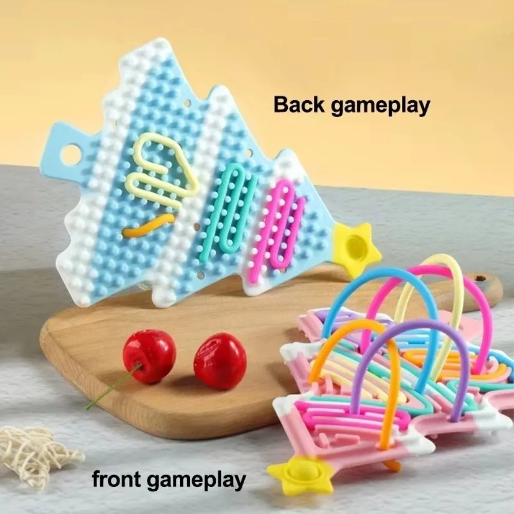 Christmas Tree Sensory Fidget Toy Silicone Portable 3D Shape Jigsaw Puzzle 3D Texture Activity Design Tree Shape Busy Board Set