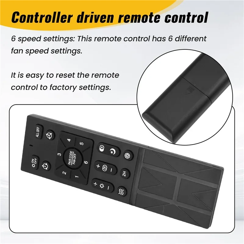 AB41-2X Ceiling Fan Remote Control Kit with 6 Speed Replacement Settings, Ceiling Fan Remote, Dimming Controls, 110-265V