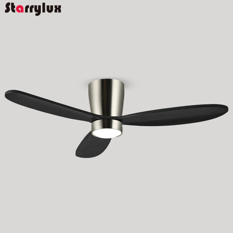 مروحة سقف خشبية 2 في 1 مع ضوء، مراوح غرفة نوم على الطراز الشمالي، مصباح LED هادئ قابل للتعتيم لغرفة المعيشة أضواء ثريا معلقة #2