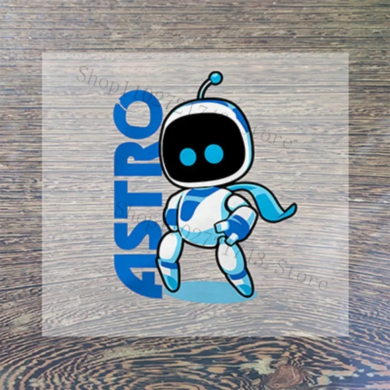 Astro Bot Iron on Patches for Clothing Anime Cartoon DIY Hoodie Hats T-shirt Heat Transfer Patch Clothes Custom Vinyl Applique