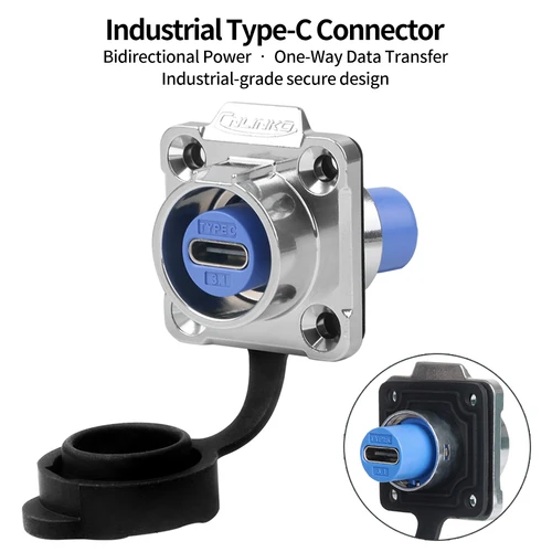 Imagen 2 del producto CNLINKO LP16 Conector tipo C resistente al agua Conectores hembra 5A Receptáculos de montaje en panel de 10 Gbps para transferencia de datos de carga rápida