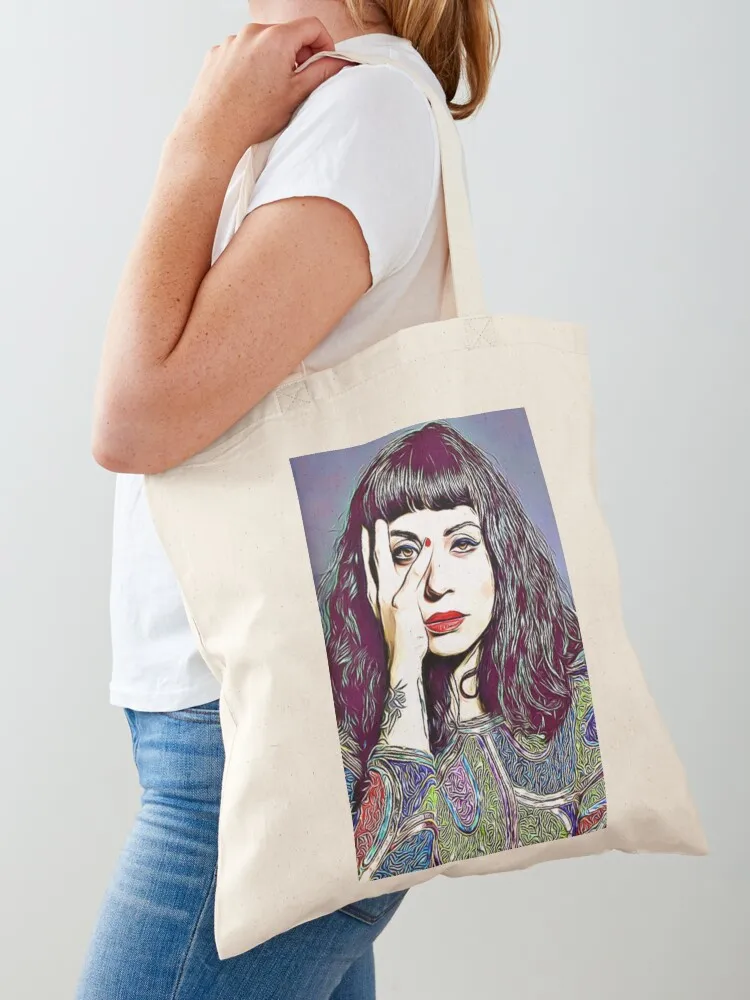 Mon Laferte My Good Love Sticker Tote Bag cute pouch bag large size bags bag for beach Women bags Canvas Tote