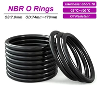 5 uds NBR junta tórica CS 7mm OD 74 ~ 179mm junta de sellado de goma arandela para coche aire acondicionado grifo presión reparación de plomería