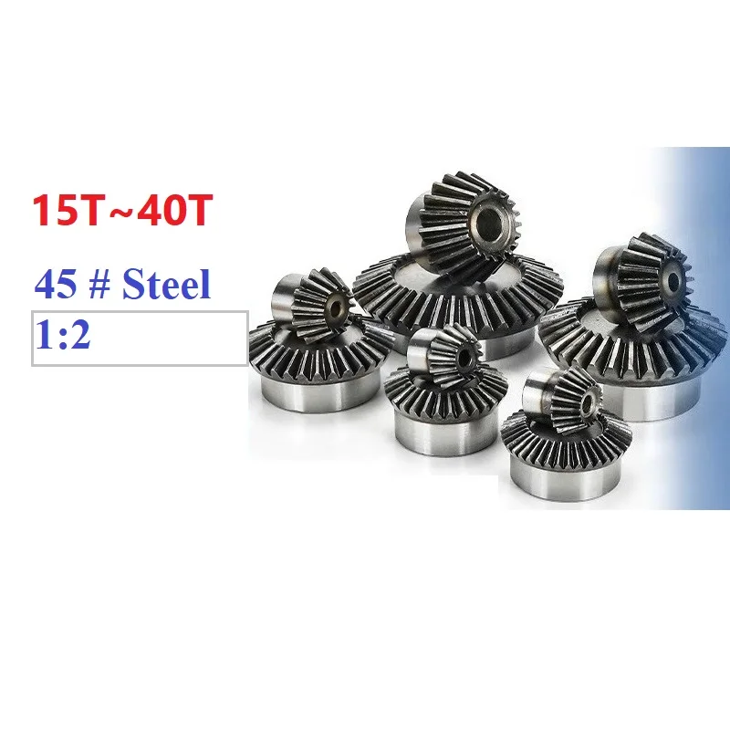 

90 Degree 1:2 Bevel Gear 2.5 Modulus/Model 3 Drive Commutation Steel Gears Set Steel Gears 15T~40 Teeth