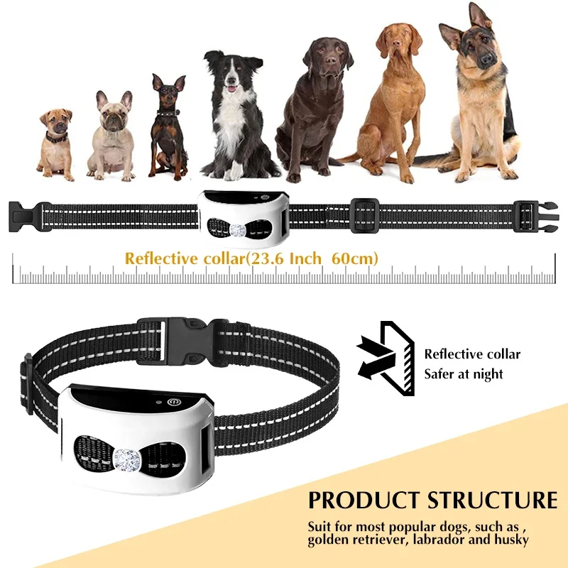 Imagem -05 - Cão sem Fio Collar Treinamento Choque Elétrico Pet Sistema de Contenção Vibração Ajustável e Choque Controle Remoto em 1