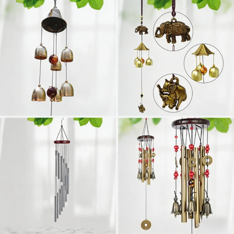 Newest Retro Wind Chimes Garden Decorations Wind Chimes Outdoor Decoration for Home Copper Wind Bell Music Home Decoration