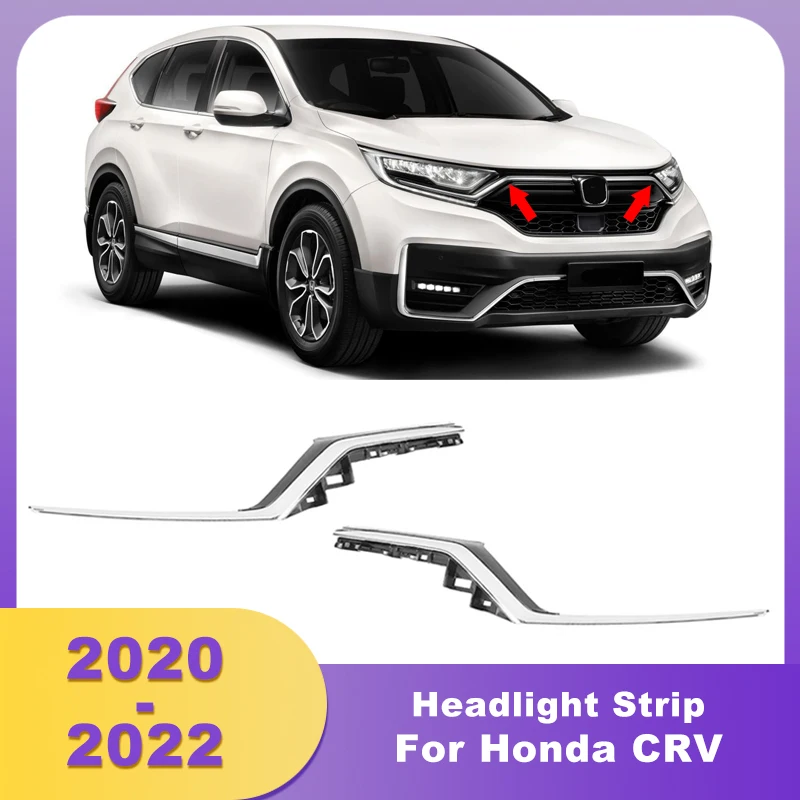 ABS Front Headlight Strips Bumper Decorative Cover Trims For Honda CR-V CRV 2020 2021 2022 71185-TLA-A60 71180-TLA-H10