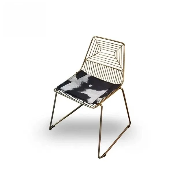 New Design Gold Furniture Bertoia Wire Mesh Metal Modeling Dining Chair