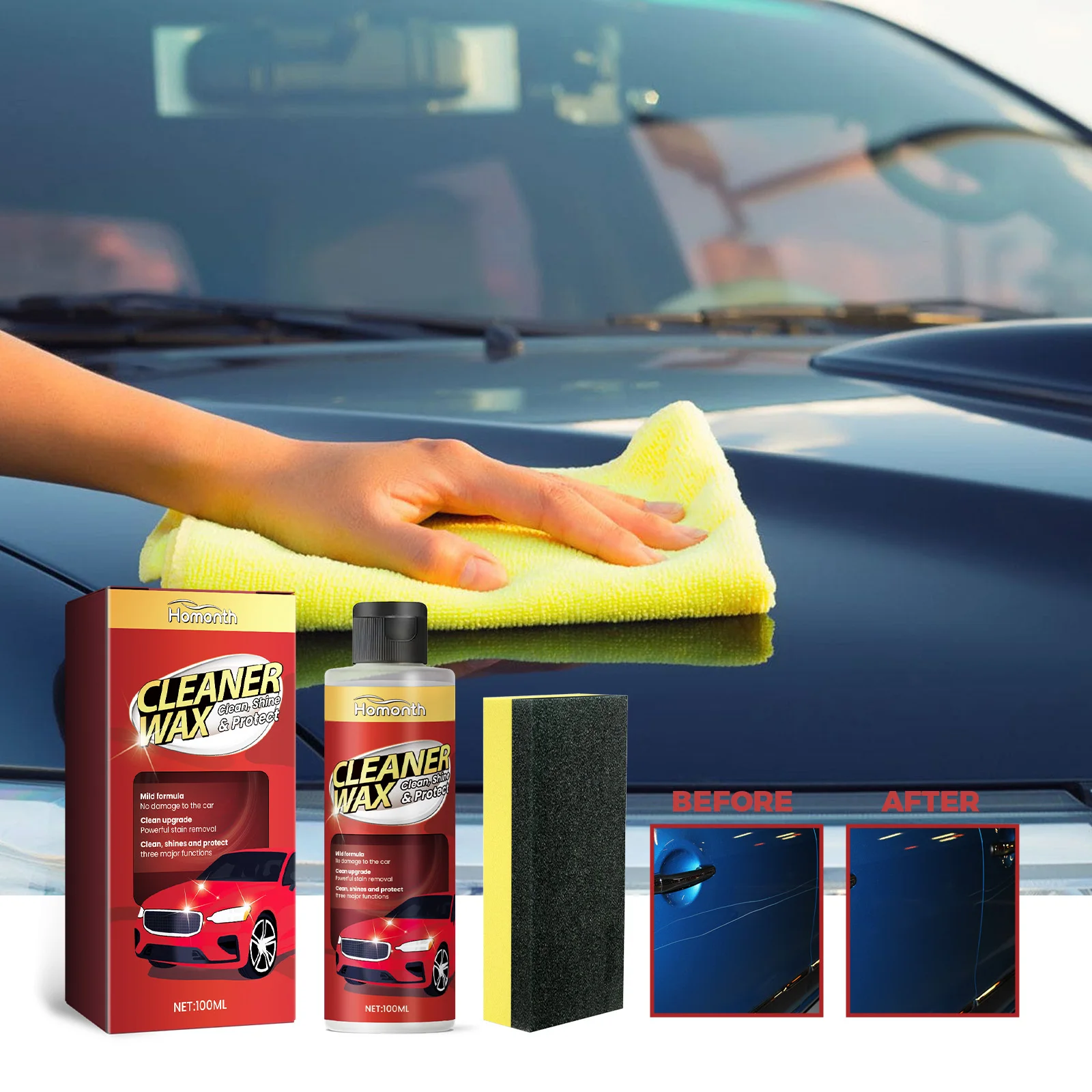 Homonth Plastic Refresher High Gloss Coating Protectant Sprayable Dressing Works on, Rubber, Plastic, Tires and Trim,Safe Cars