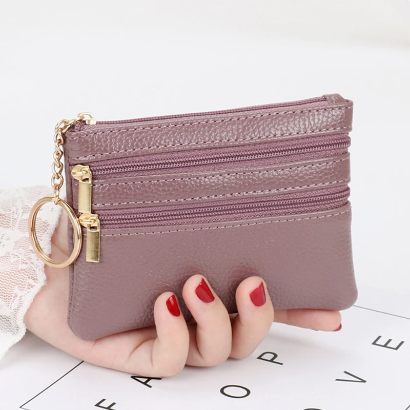 Fashion Women Girl PU Leather Small Coin Purse Casual Wallet Coin Money Credit Card for Key Holder Zipper Bag