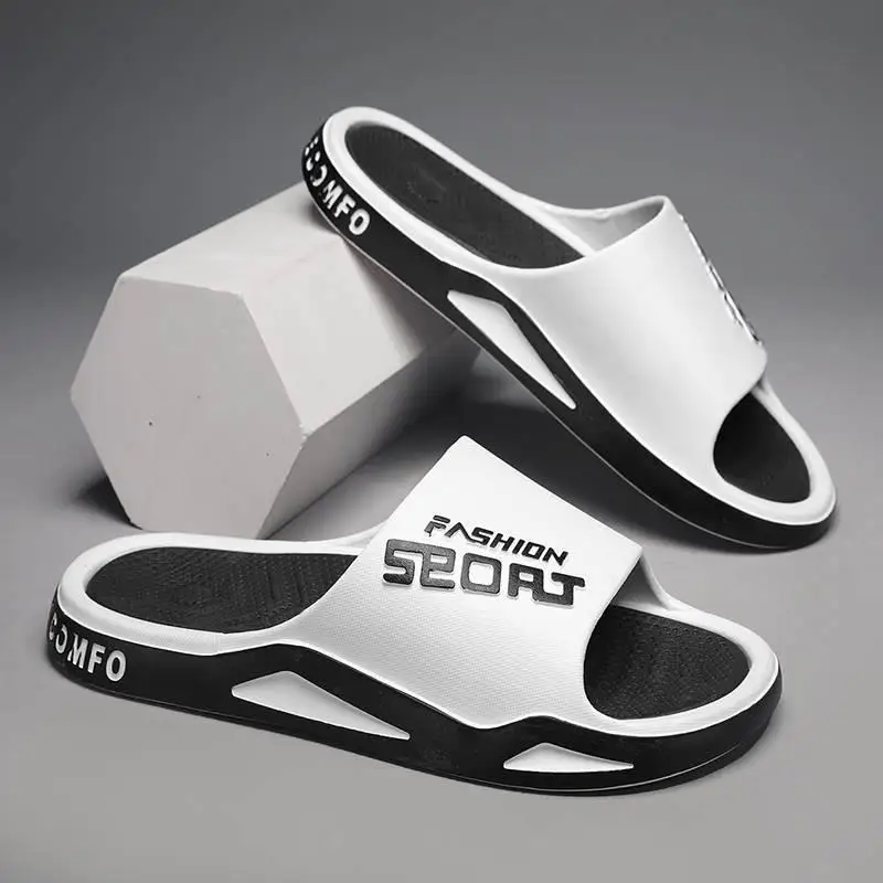 Men's Summer Indoor Home Bathroom Bath Slippers Anti-Slip No Odor Soft Bottom Trendy Sports Slippers for Outdoor Wear