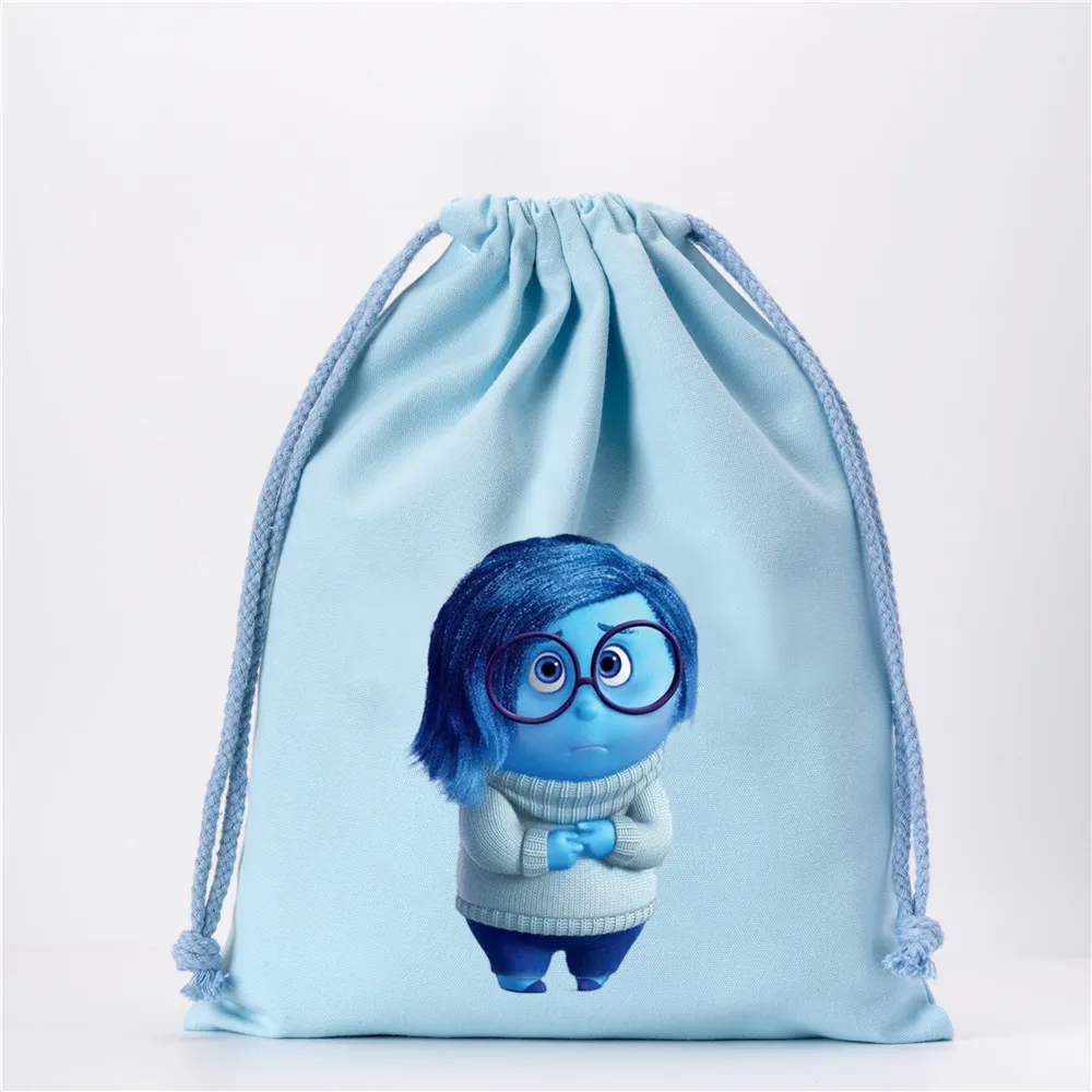 Insideout 2 Plush Kids Drawstring Bags Cartoon Printed Storage Bags Boys Girls Tote Bag Children Travel Handbag Birthday Gifts