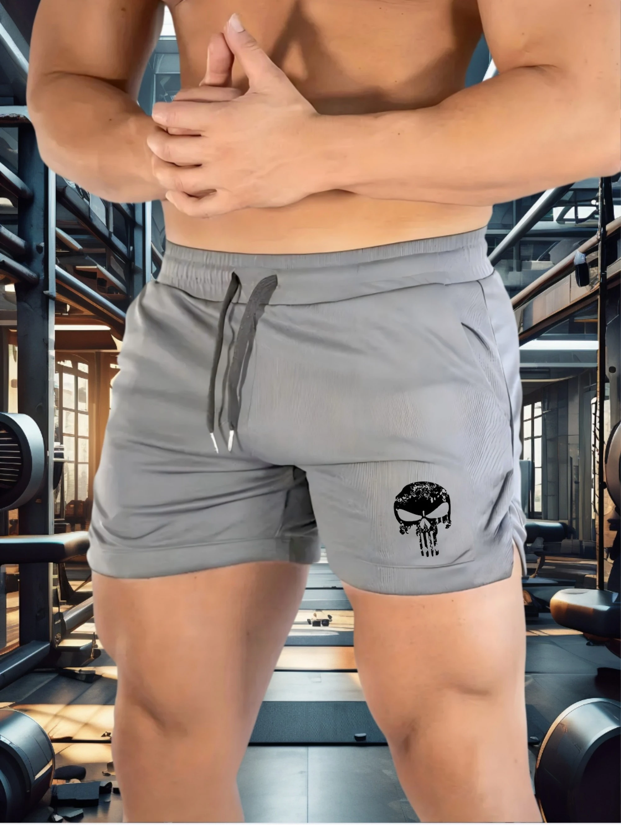 شورت شبكي مريح صيفي جديد لعام 2025 شورت كلاسيكي عالي الجودة مطبوع للياقة البدنية شورت رياضي غير رسمي للرجال في صالة الألعاب الرياضية وكرة السلة