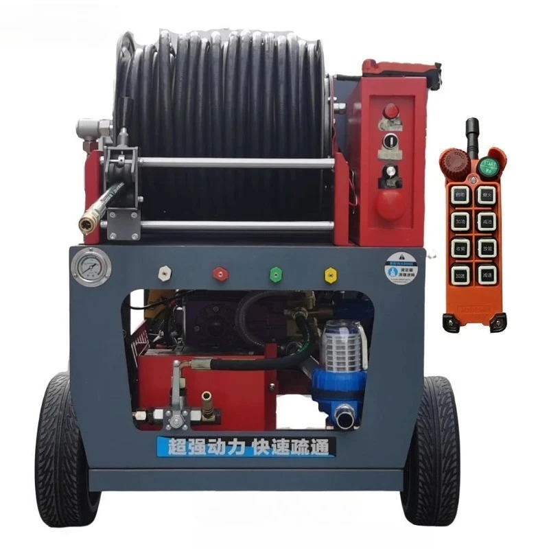 Remote Control Hydro Jetting High Pressure Sewer Products High Pressure Sewer Jetter Drain Unblocking Machine for Concrete Pipe