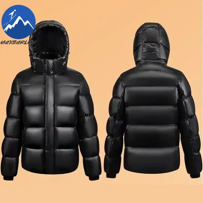 

Men Down Jacket Winter Waterproof Business Goose Down Hooded Quilted Jackets 2025 Luxury Women Black Cold Protection Puffer Coat