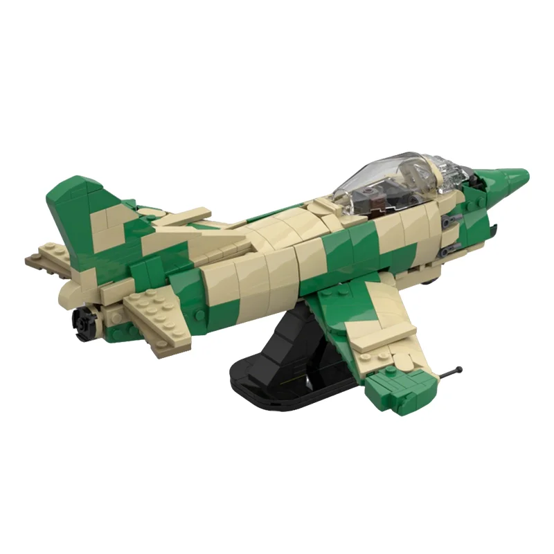 497 pièces MOC Blocs de construction de modèle de l'armée de l'air portugaise Camouflage Jouets d'architecture à assembler Cadeaux de Noël Idée de bricolage Éducation Briques