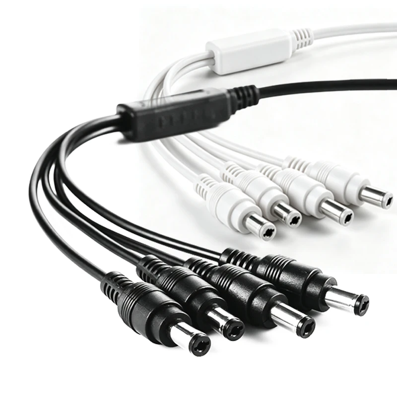 DC Power Cable 5.5 2.1mm Jack 1 To 2/3/4/5/6/8 Way Adaptor Connector 5V 12V DC Splitter Wire for LED Strip CCTV Camera