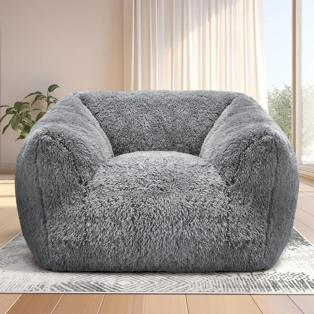 Large Bean Bag Sofa With Armrests&Stuffed Memory Foam,Big BeanBags With Filler|