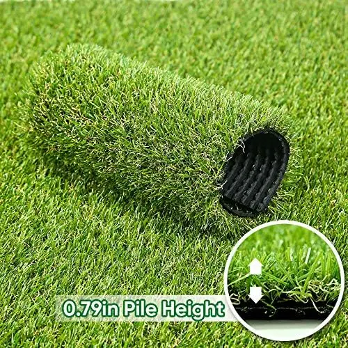 

Artificial Grass Turf 6.5FTX10FT,0.8" Pile Height Realistic Synthetic Grass, Drainage Holes Indoor Outdoor Faux Grass Astro Rug