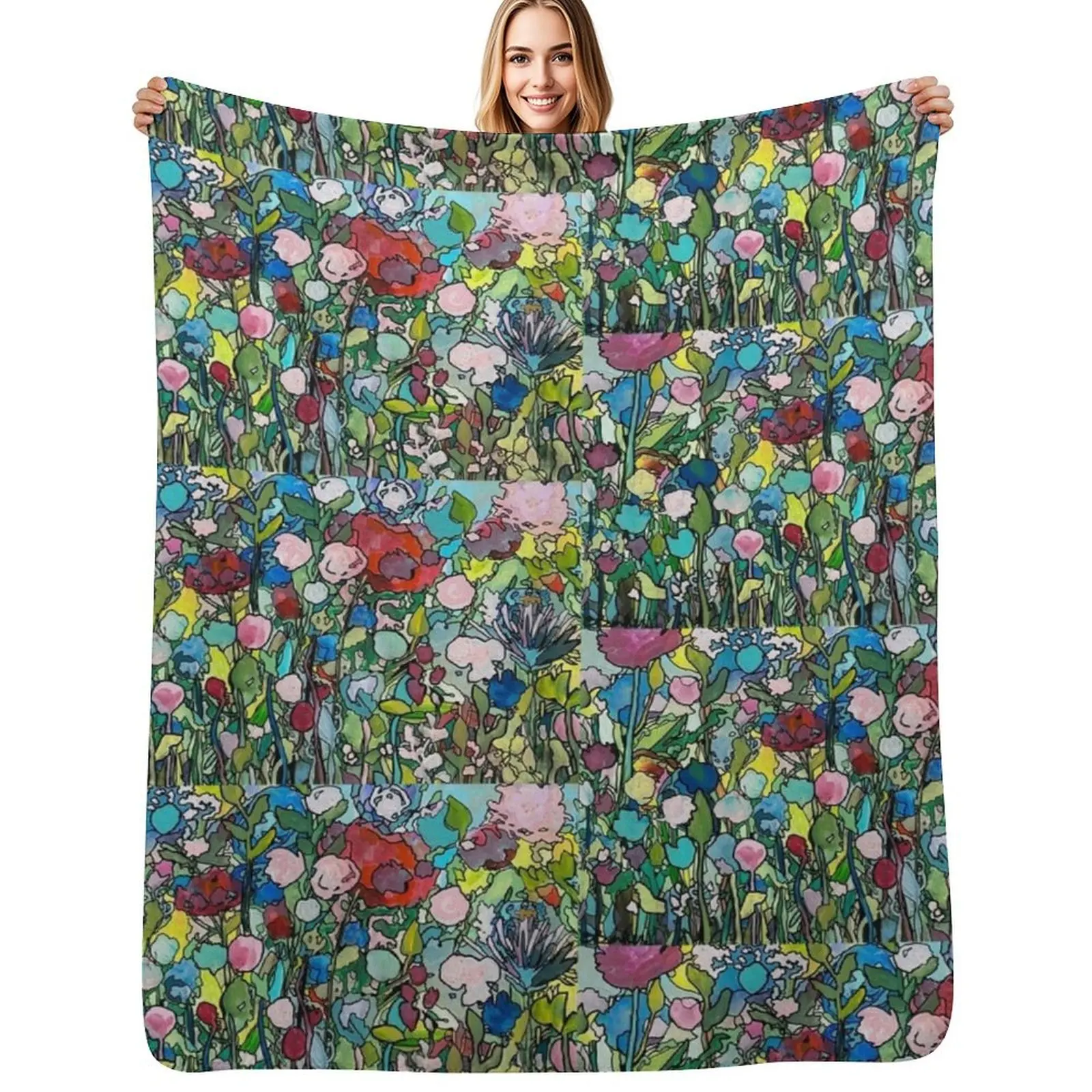 

Never Enough Flowers Throw Blanket Plaid Bed Kid'S Decoratives Blankets