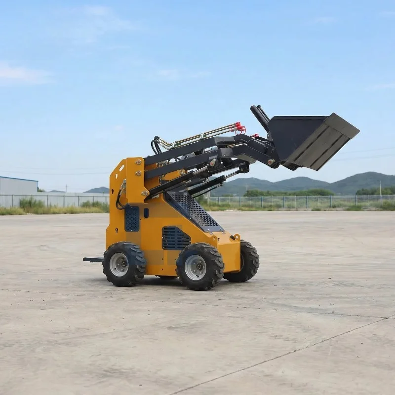 

Custom 1190mm Bucket Width Mini Skid Steer Loader Wheeled 4x4 Skid SteerTrack Wheel Mini Skid Steer Diesel Engine